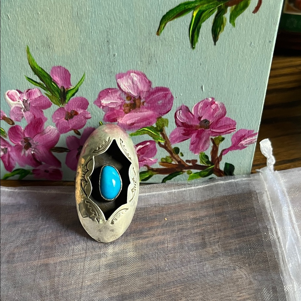 Vintage size 8 1/2 ring with Turquoise Stone